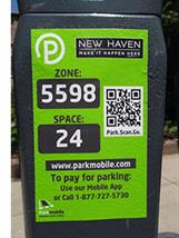 parkmobile sticker on meter
