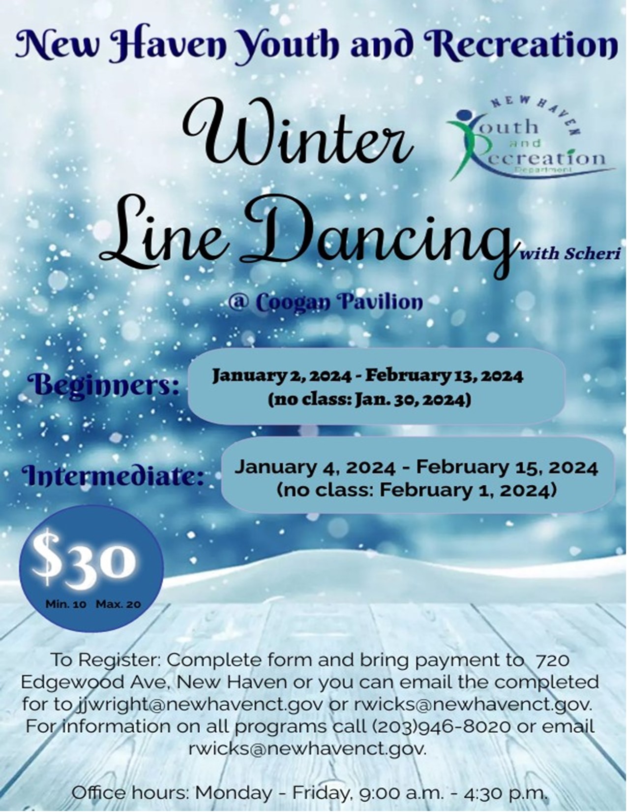Winter Line Dancing 2024 flyer