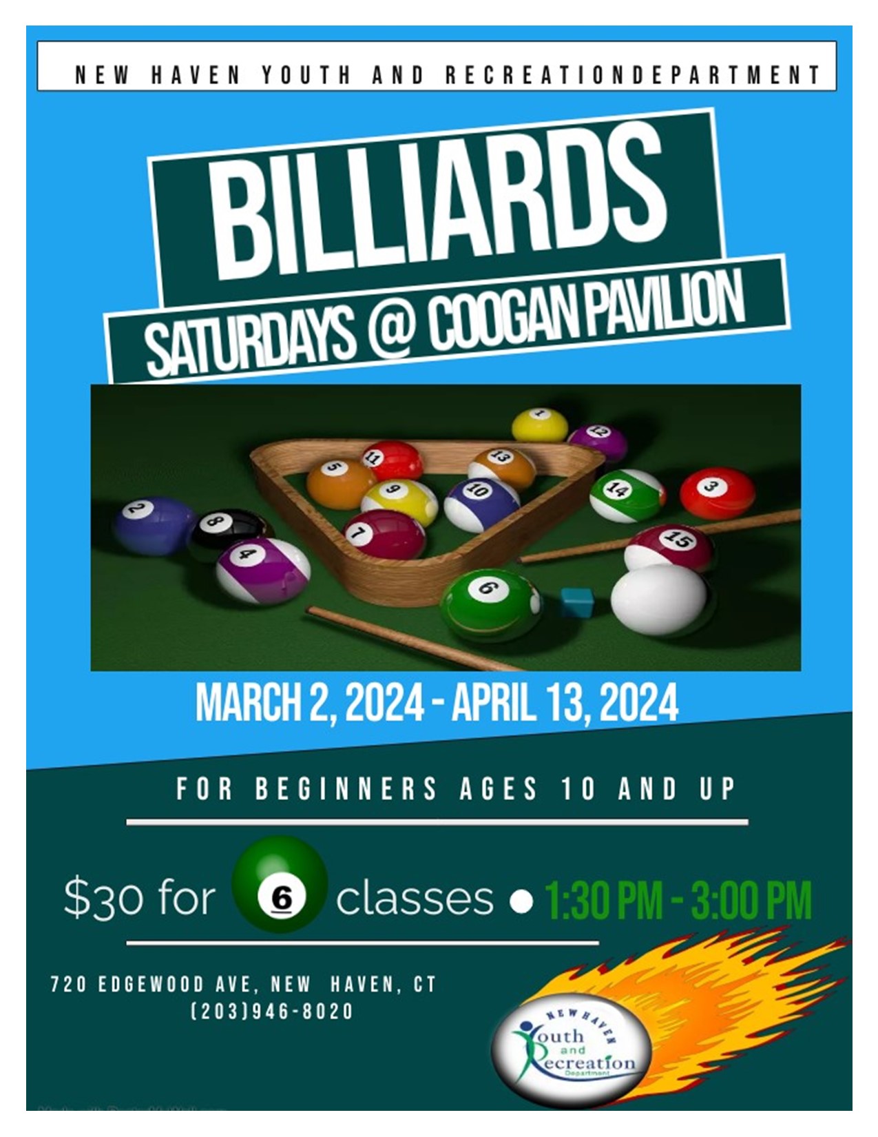 Billiards at Coogan Spring 2024 flyer
